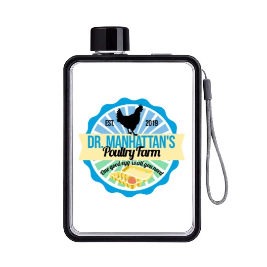 Dr Manhattan Poultry Farm Flat Water Bottles