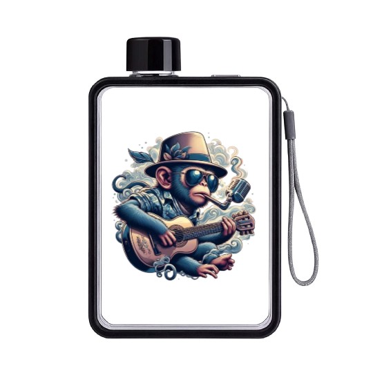 Rock 'n' Roll Monkey - Bold and Musical Flat Water Bottles
