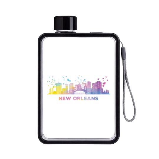 New Orleanian Skyline New Orleans Flat Water Bottles