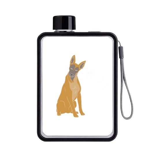 Funny Dog Saying No Dog Training Belgian Malinois Flat Water Bottles