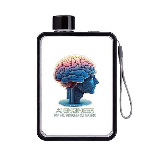 AI Engineer with HI Flat Water Bottles