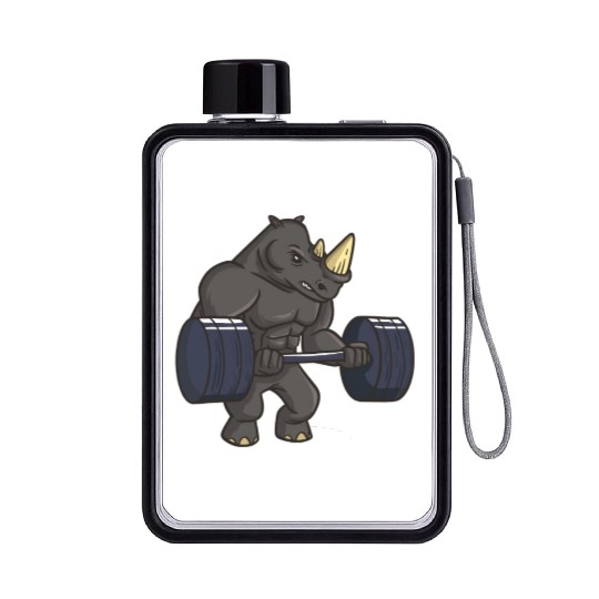 Rhinoceros Powerlifting Weightlifting Gym Rhino Lo Flat Water Bottles