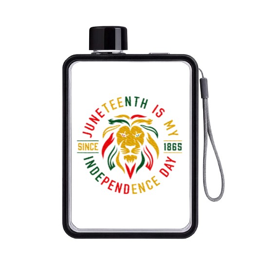 Juneteenth Is My Independence Day Lion Free Ish Flat Water Bottles