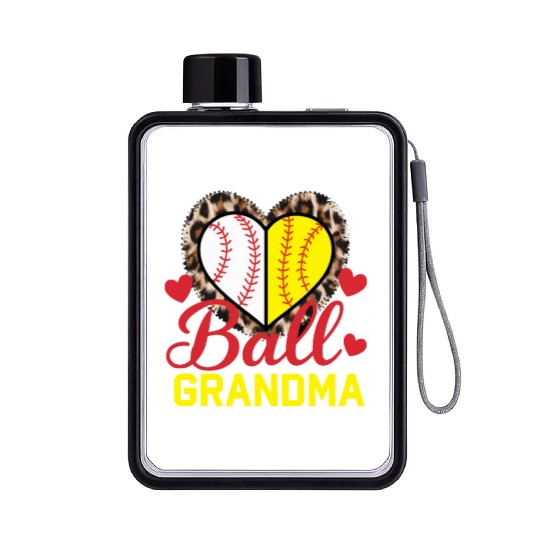 Baseball Grandma Grandmother Grandparents Day Flat Water Bottles