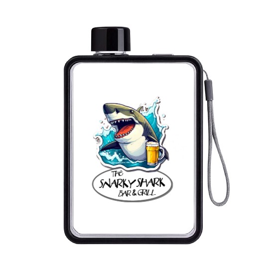The Snarky Shark Bar & Grill Flat Water Bottles