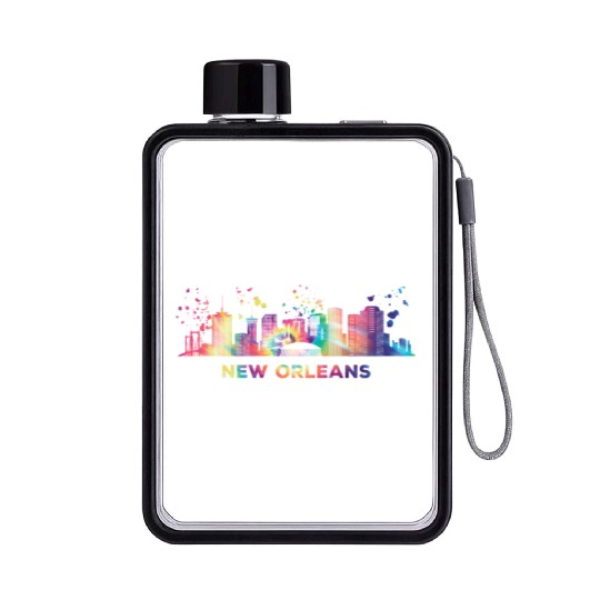 New Orleanian Skyline New Orleans Flat Water Bottles