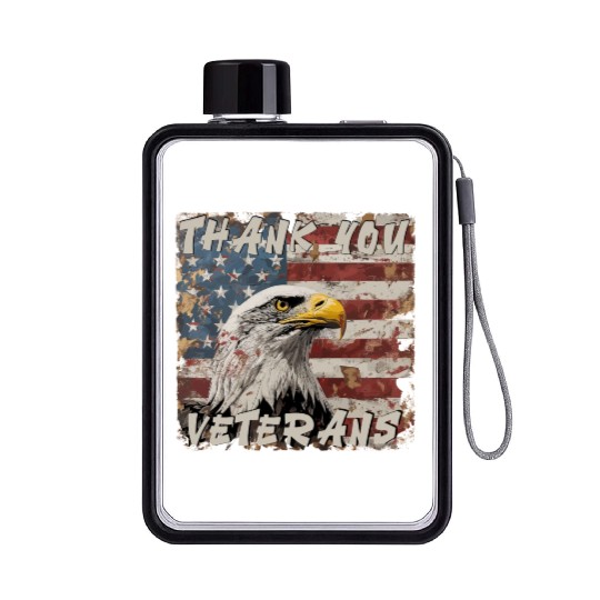 Veterans day 4th of Juli USA US Patriot Flat Water Bottles