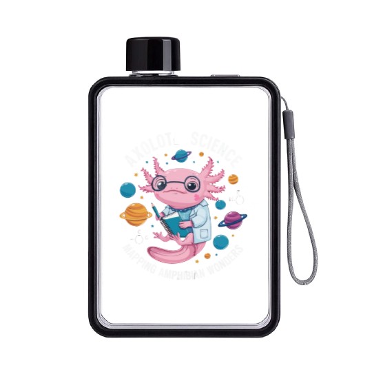 Axolotl Science Teacher Mexican Salamander Flat Water Bottles