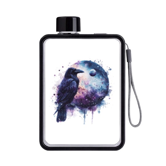 Celestial Raven Clipart Clipart, Crow Bird Witch Flat Water Bottles