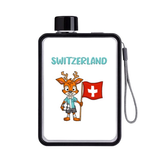 Switzerland Deer / Swiss Fans Flat Water Bottles