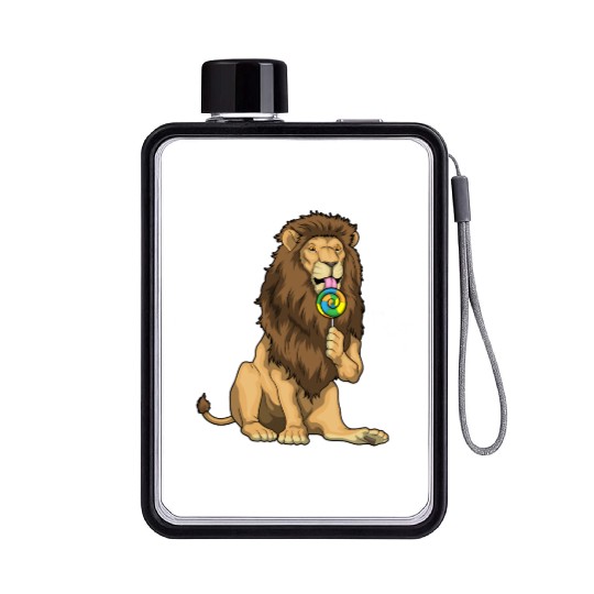 Lion Lollipop Flat Water Bottles