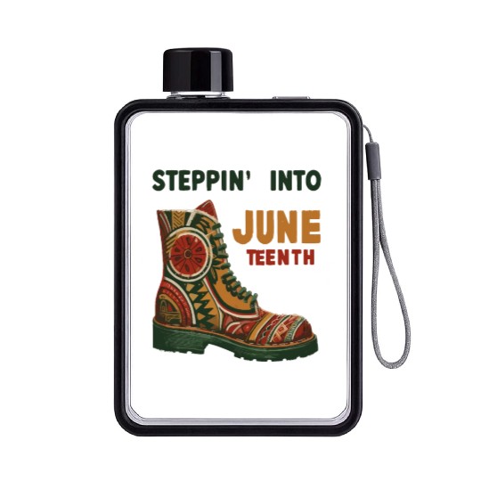 Stepping into juneteenth 1865 independence day Flat Water Bottles