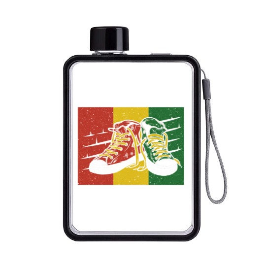 Stepping Into Juneteenth 2024 Afro American Flat Water Bottles