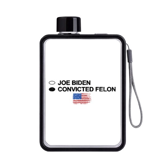 Joe Biden Vs Convicted Felon Funny 2024 Flag Flat Water Bottles
