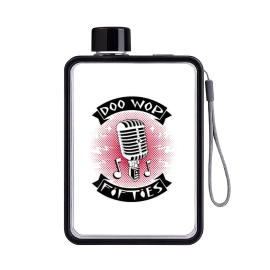 Doo Wop Clothes Vintage Microphone Flat Water Bottles