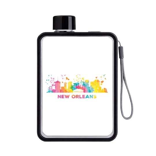 New Orleanian Skyline New Orleans Flat Water Bottles