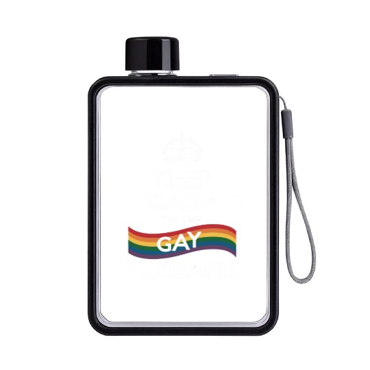 Keep Calm I'm The Gay Husband Wife Dad LGBT Pride Flat Water Bottles
