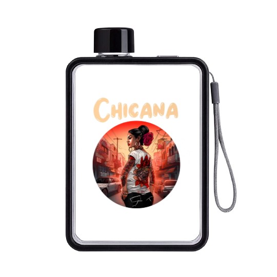 Chicana Lowrider Clothes Mexican American Flat Water Bottles