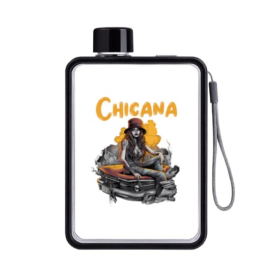 Chicana Lowrider Clothes Mexican American Flat Water Bottles