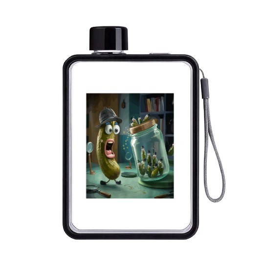 Funny Pickle Surprise Cucumber Pickles Flat Water Bottles