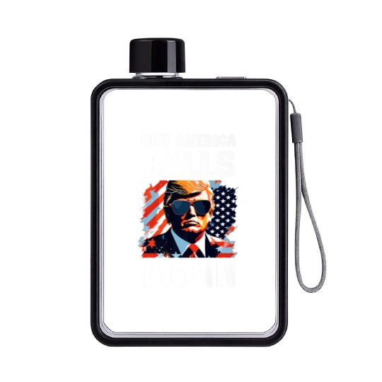 America Trump 2024 Patriotic Republican Flat Water Bottles