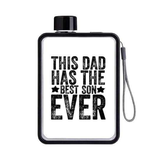 This Dad Has The Best Son Ever Father's Day Papa Flat Water Bottles