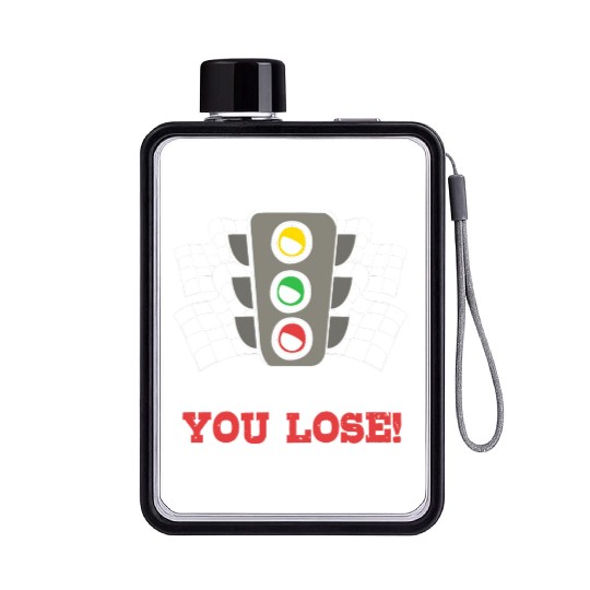 You Snooze You Lose Funny Race Day Drag Racing Flat Water Bottles