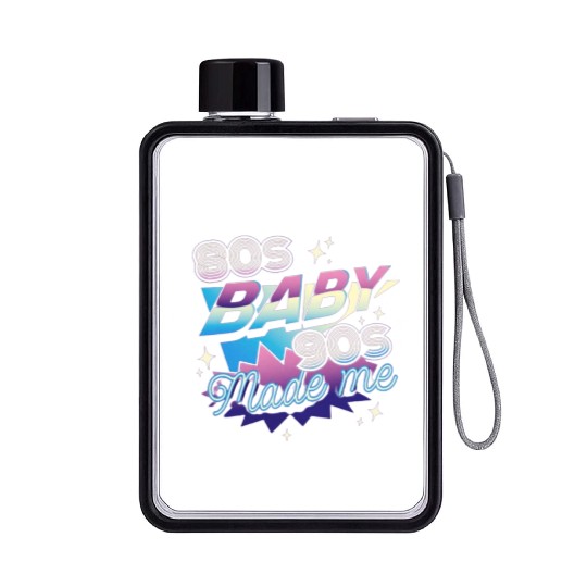 80s music,80s fashion lovers Flat Water Bottles