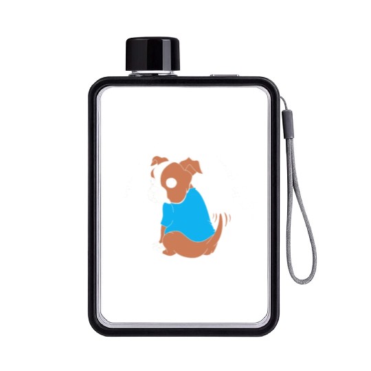 My Therapist Has A Wagging Tail Cute Therapy Dog Flat Water Bottles