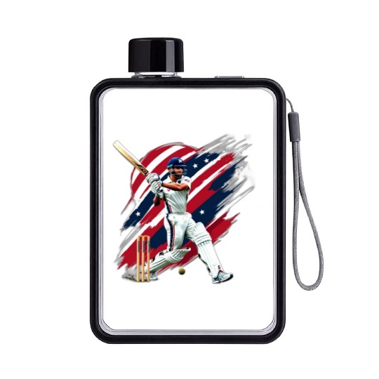 US CRICKET LOVE Flat Water Bottles