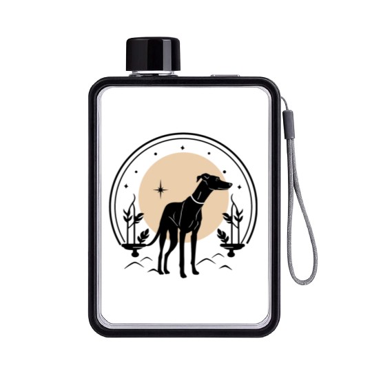 Greyhound Tarot Card Greyhound Celestial Dog Flat Water Bottles