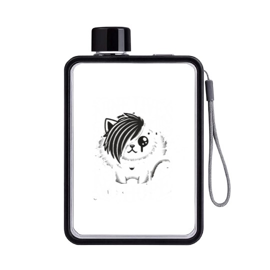 Gothic Emo Cat Design For Cat Lovers And Flat Water Bottles
