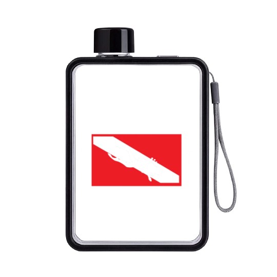 Scuba Diving Mask Pun Funny Scuba Diver Flat Water Bottles