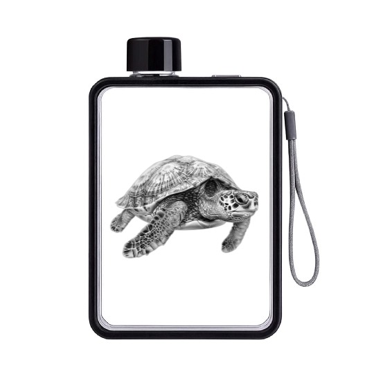 Serene Sea Turtle Flat Water Bottles