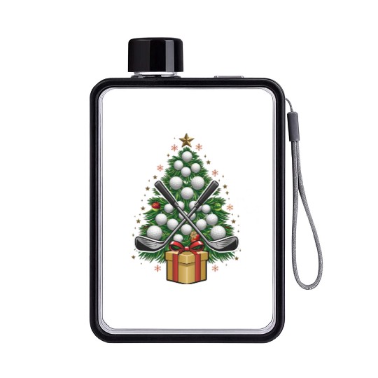 Golf Equipment Christmas Tree Christmas Golf Flat Water Bottles