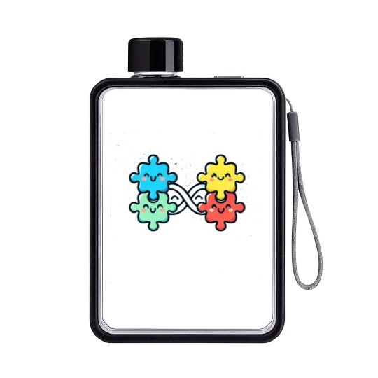 Neurodiversity is cute Flat Water Bottles