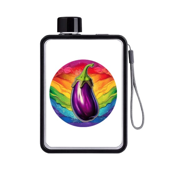 LGBTQ Eggplant Flat Water Bottles