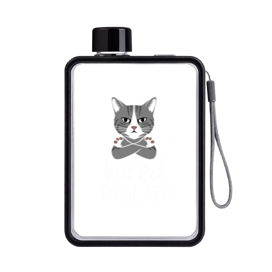 Gothic Emo Cat Design For Cat Lovers And Flat Water Bottles