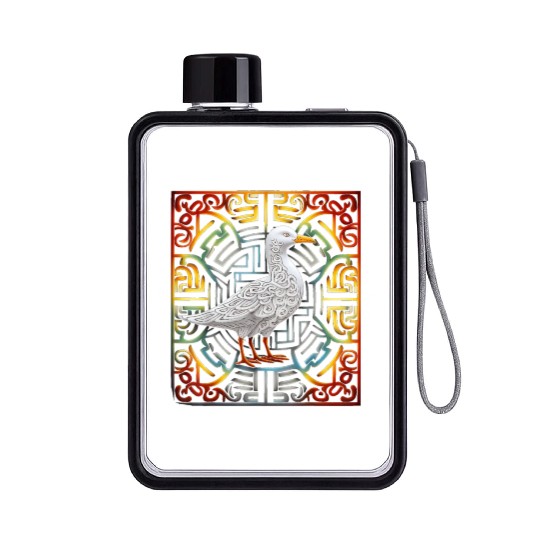 Seagull Mandala Graphic Illustration Flat Water Bottles