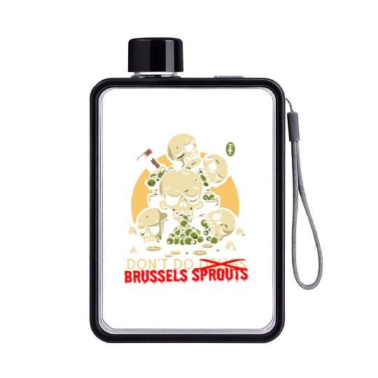 Disgusting Vegetable Skulls: No Brussels Sprouts Flat Water Bottles