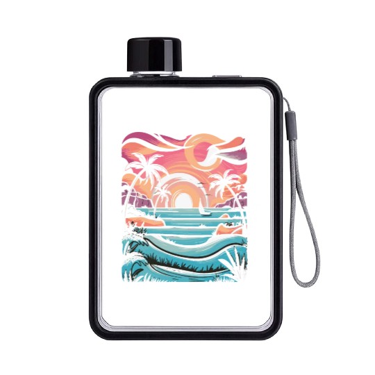 Azure Embrace Mediterranean Dreamscapes Flat Water Bottles