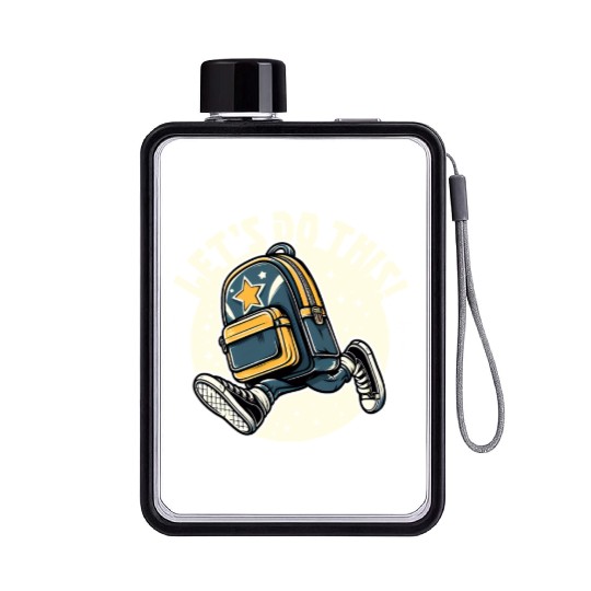 going back to school Enthusiastic Flat Water Bottles