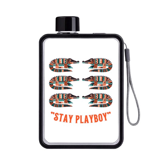 Stylish Playboy with Crocodile Flat Water Bottles