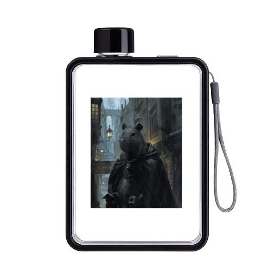 Funny Graphic Capybara Gifts Flat Water Bottles