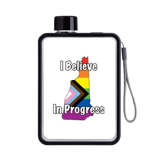 New Hampshire Pride Believe in Progress Flag Flat Water Bottles