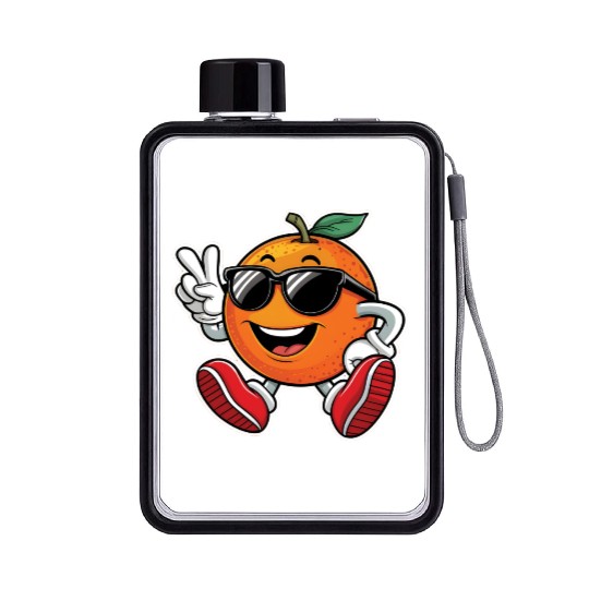 Funny Orange Fruit Relaxing Flat Water Bottles