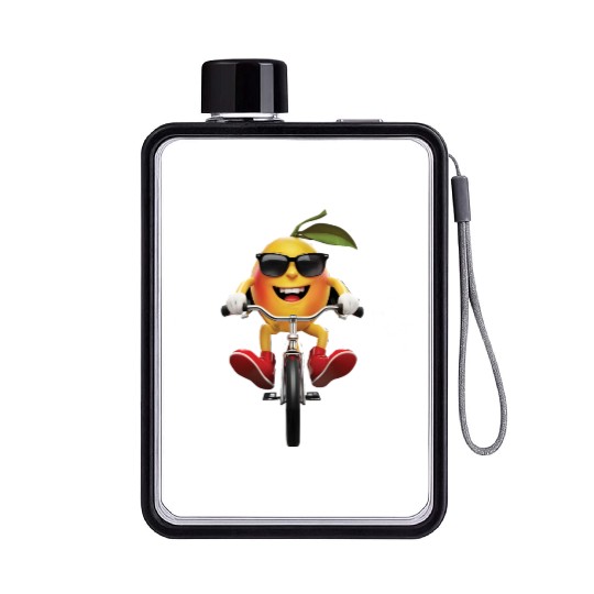 Mango Cycling On Bike Realistic Flat Water Bottles