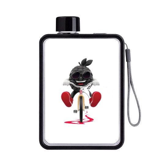 Blackberry Cycling On Bike Realistic Flat Water Bottles