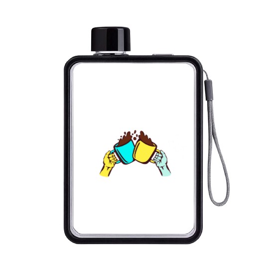 Best Friend Coffee Together - Friendship Day Flat Water Bottles