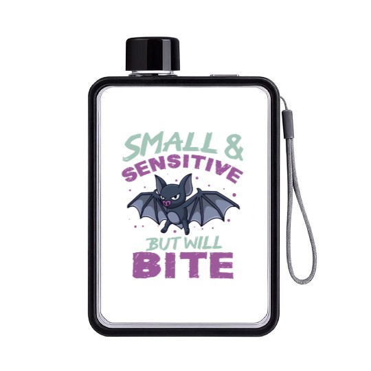 Bat Halloween Outfit Small Sensitive But Will Bite Flat Water Bottles